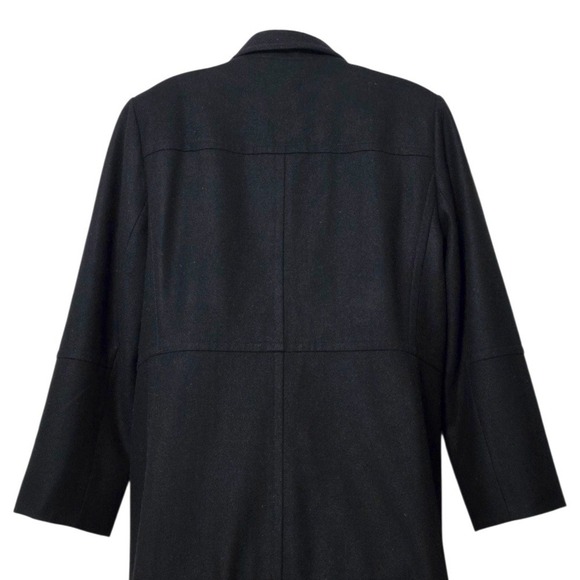 Harve Benard Vintage Black Long A-Line Wool Blend Coat Sz 10 - Picture 6 of 16
